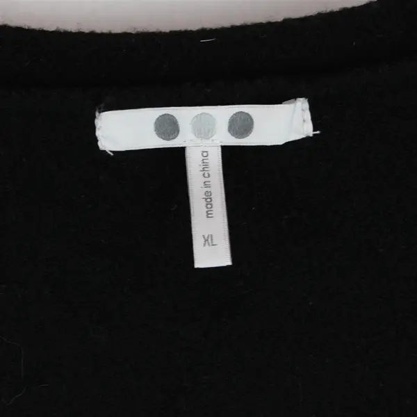 Three Dots Long Black Open-Front Cardigan Women's XL