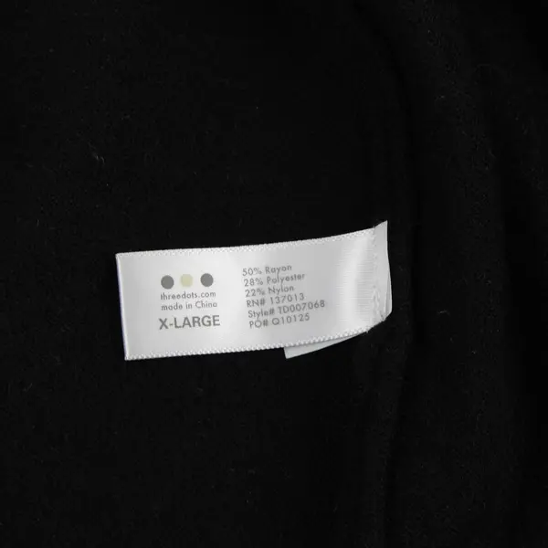 Three Dots Long Black Open-Front Cardigan Women's XL