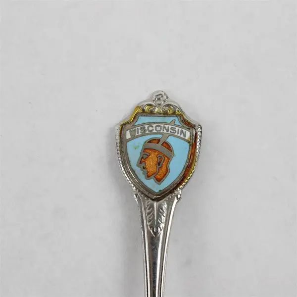 Vintage Wisconsin Enamel Souvenir Spoon Collectible 3 in