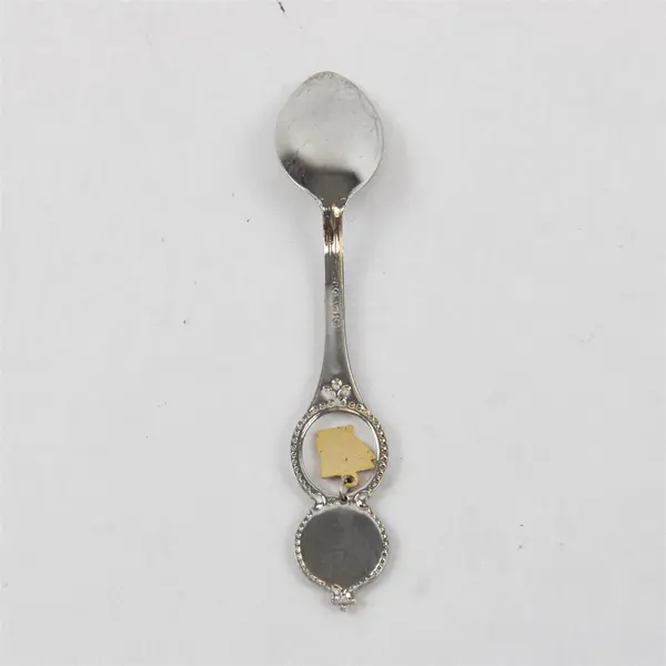 Vintage Arkansas Razorback Souvenir Spoon White Enamel State Charm