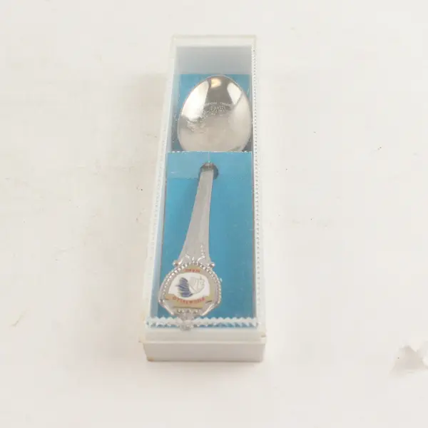 Pocatello Idaho Souvenir Collectible Spoon Indian Head Handle State Outline