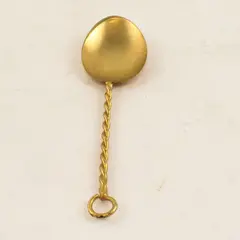 Sterling Silver .925 Demitasse Spoon Gold-Wash Bowl Twisted Handle