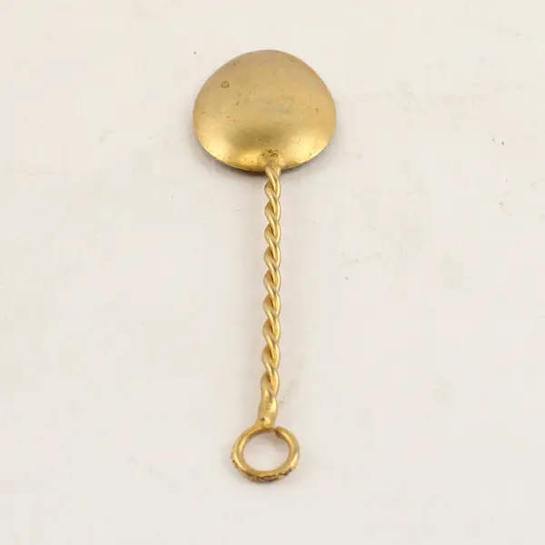Sterling Silver .925 Demitasse Spoon Gold-Wash Bowl Twisted Handle