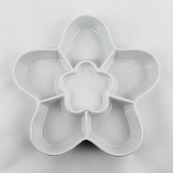 Essentials Home 6 Section floral Shaped Divided Ceramic Bowl