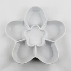 Essentials Home 6 Section floral Shaped Divided Ceramic Bowl