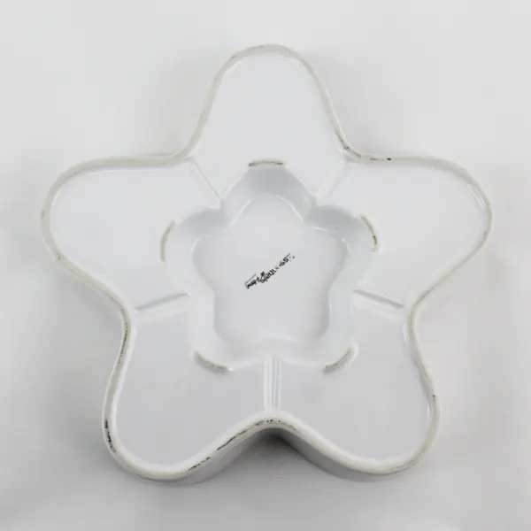 Essentials Home 6 Section floral Shaped Divided Ceramic Bowl