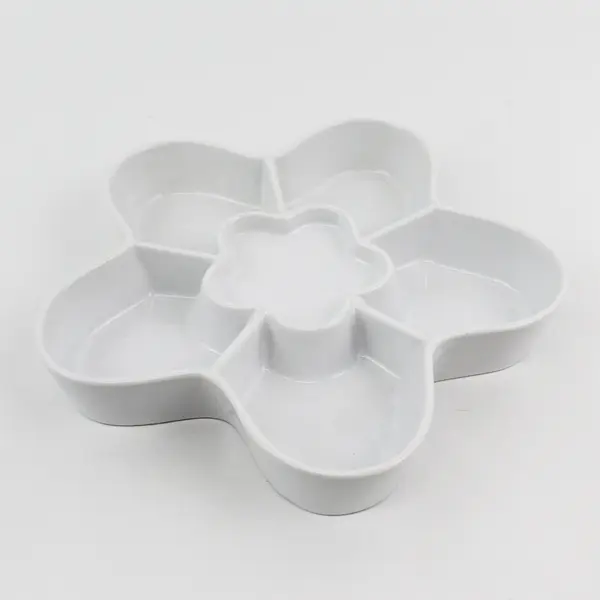 Essentials Home 6 Section floral Shaped Divided Ceramic Bowl