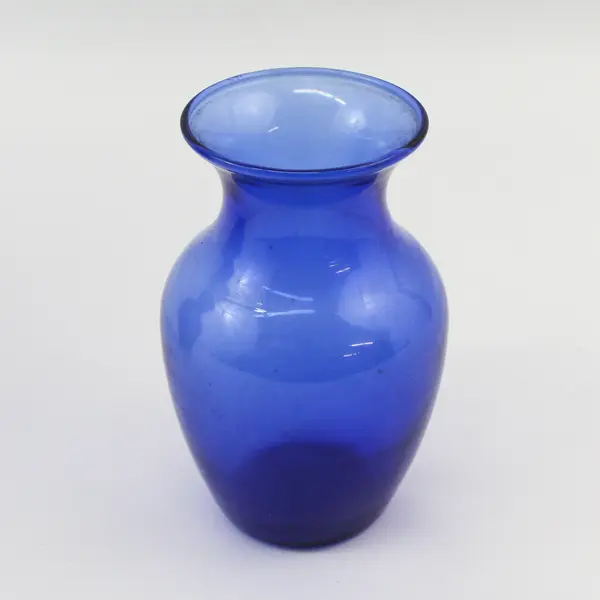 Lot of 2 Cobalt Blue Glass Flower Vases 5.5" and 9"