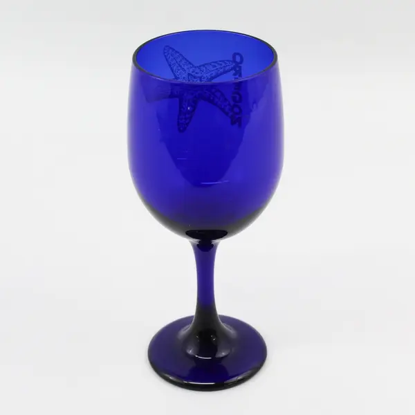 Cobalt Blue Oregon Souvenir Wine Glass With White Starfish