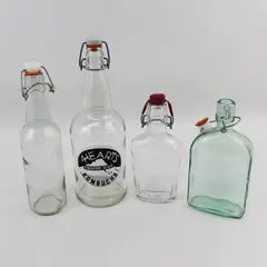 Lot of Four Swing Top Bottles One 4 Hearts 32 oz Kombucha Bottle & Three Others