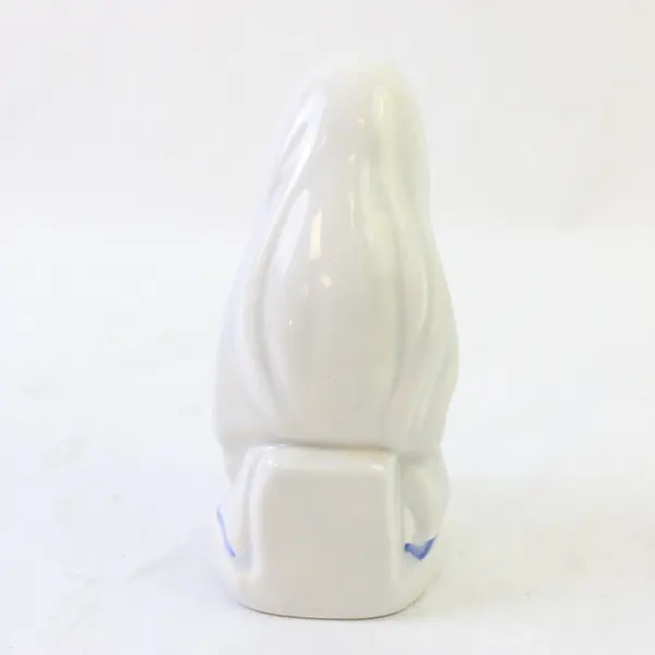 Blue & White Porcelain Figurine Girl Holding Blue Bird Vintage Collectible