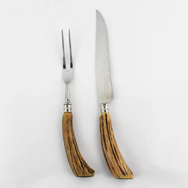2-Piece Stag Horn Handle Carving Set