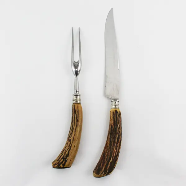 2-Piece Stag Horn Handle Carving Set