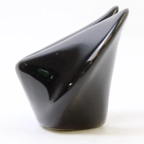 Black Ceramic Fortune Cookie Figurine Paperweight Decorative Accent