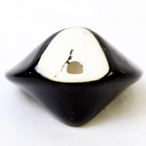 Black Ceramic Fortune Cookie Figurine Paperweight Decorative Accent