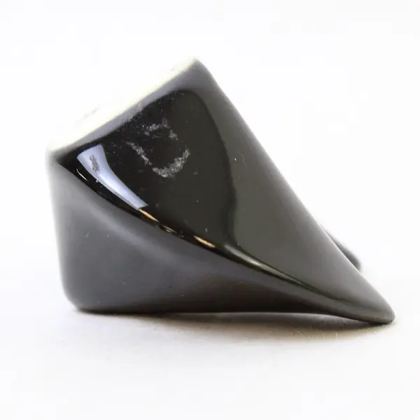 Black Ceramic Fortune Cookie Figurine Paperweight Decorative Accent
