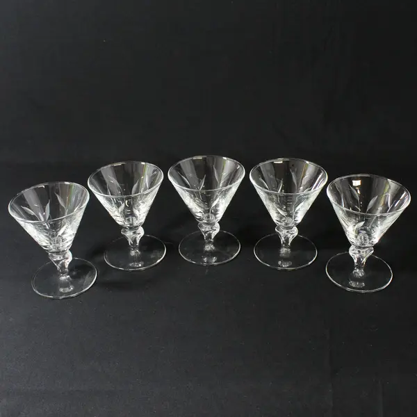 Set of 5 vintage Libbey Simplicity Cocktail glasses 4"