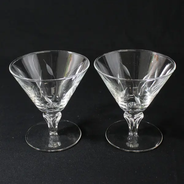 Set Of 2 Vintage Libbey Simplicity Champagne Glasses 4.25"
