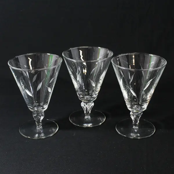Set of 3 Vintage Libbey Simplicity Water Goblets 5.5"