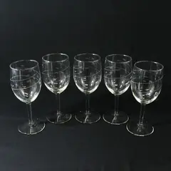 Set of 5 Vintage Libbey Interlude Water Goblets 7"