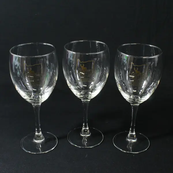 OHA Oregon Hunters Association 3 Wine Glasses And 2 Drink Glasses 