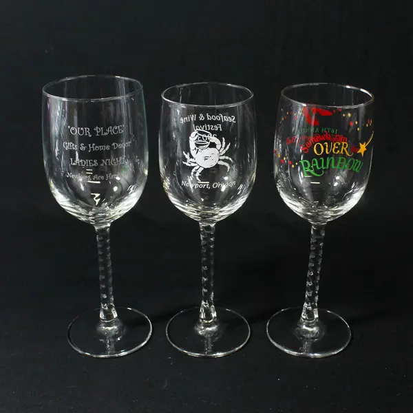 3 Cristal D'Arques Angelique Twisted Stem Wine Glasses Various  Oregon Events