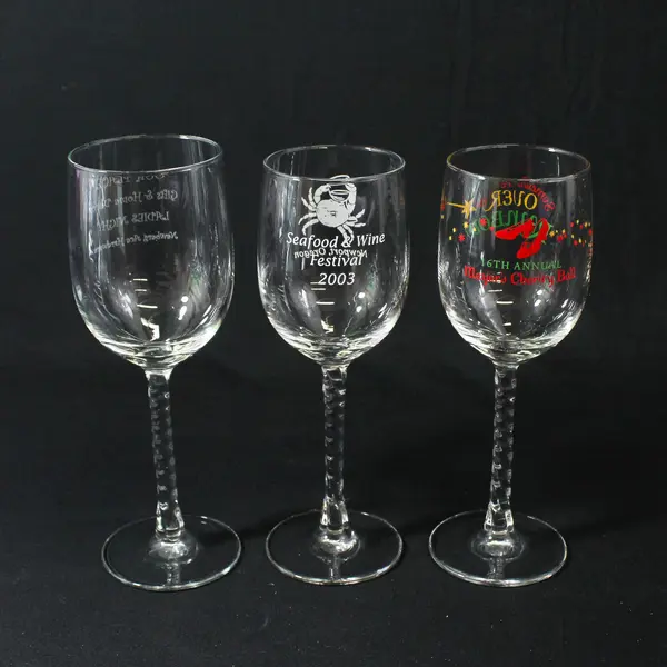 3 Cristal D'Arques Angelique Twisted Stem Wine Glasses Various  Oregon Events