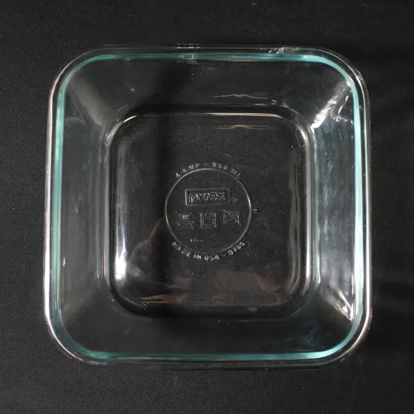 Pyrex 8704 Square Clear Glass 4 Cup Serving Bowl Made In USA