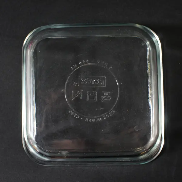 Pyrex 8704 Square Clear Glass 4 Cup Serving Bowl Made In USA