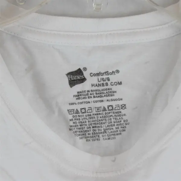 Lot of 3 Hanes ComfortSoft White Cotton T-Shirts Men's Size Large