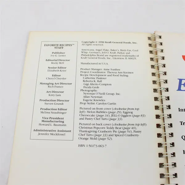 Favorite Recipes Jell-O Easy Entertaining Cookbook Kraft General Foods 1990