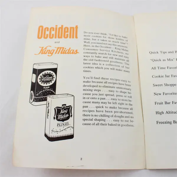Occident King Midas 120 Bar Cookie Recipes Cookbook Pamphlet Booklet 1978