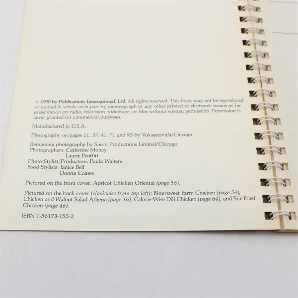 Favorite Recipes Award Winning Chicken Recipes Cookbook 1990