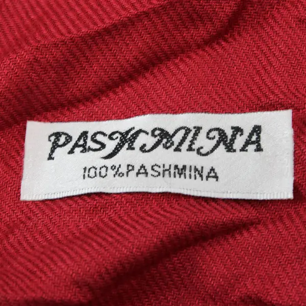 Pashmina Solid Red Fringed Scarf 26" x 68"