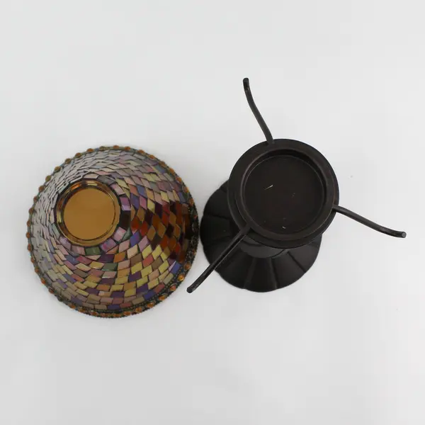 PartyLite Global Fusion 12" Mosaic Hurricane Lamp Candle Holder P8368