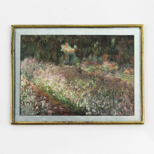 Enesco Claude Monet Artist's Garden  Miniature Holograph Print Mexico 3" x 4"