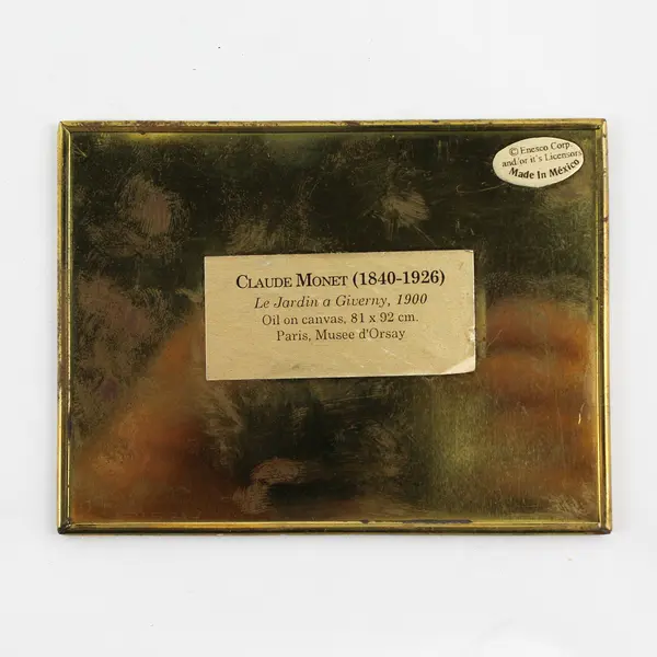 Enesco Claude Monet Artist's Garden  Miniature Holograph Print Mexico 3" x 4"
