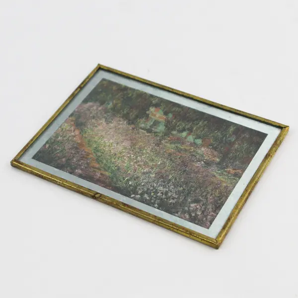 Enesco Claude Monet Artist's Garden  Miniature Holograph Print Mexico 3" x 4"