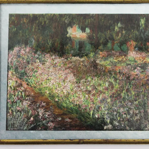 Enesco Claude Monet Artist's Garden  Miniature Holograph Print Mexico 3" x 4"