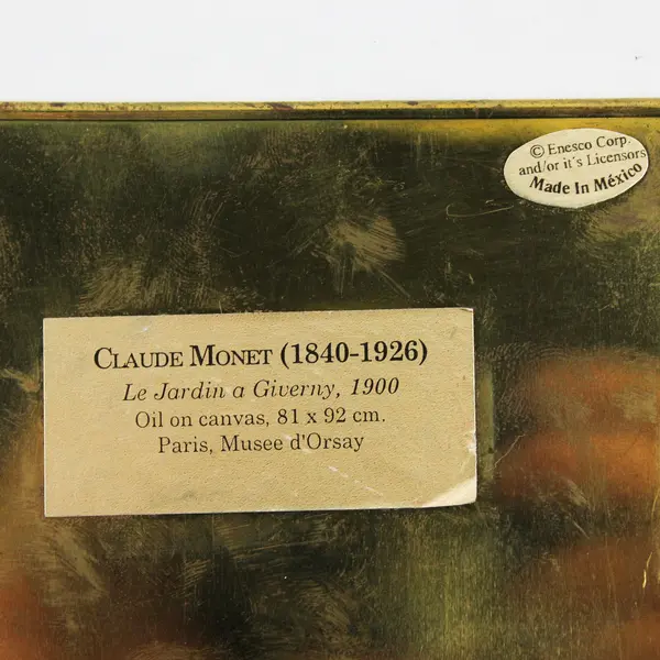 Enesco Claude Monet Artist's Garden  Miniature Holograph Print Mexico 3" x 4"