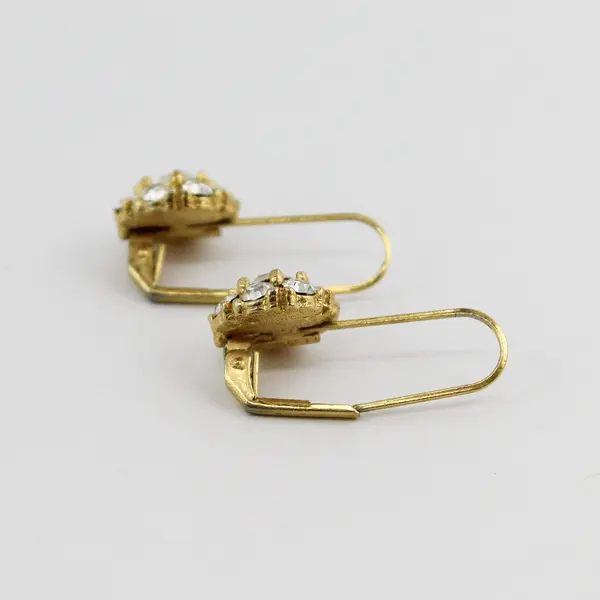 Vintage Limited Gold-Tone Clear Rhinestone Earrings