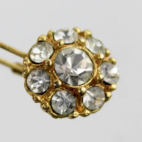 Vintage Limited Gold-Tone Clear Rhinestone Earrings