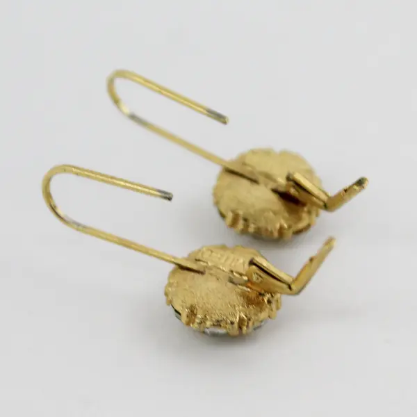 Vintage Limited Gold-Tone Clear Rhinestone Earrings