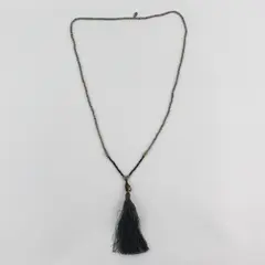 Zacasha Beaded Buddha Head Tassel Drop Necklace 23.5"