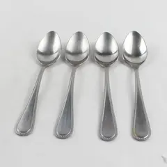 Lot of 4 DJ Flatware Pearl Stainless Steel Teaspoons