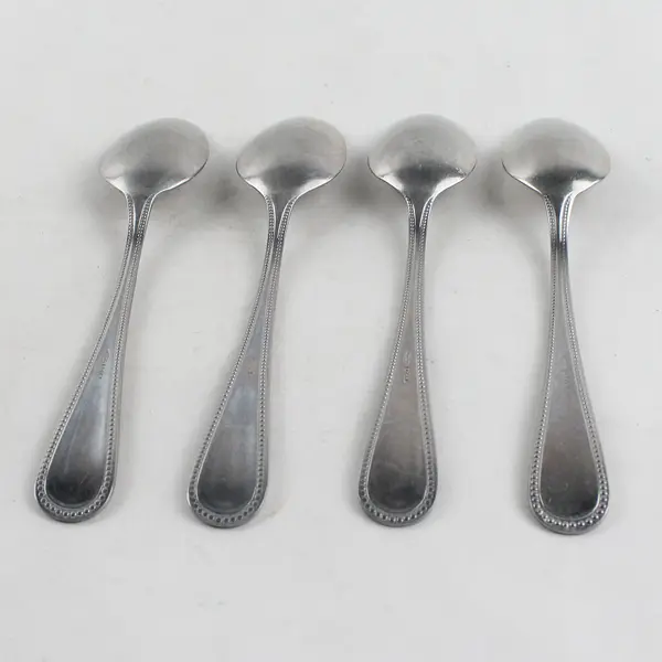 Lot of 4 DJ Flatware Pearl Stainless Steel Teaspoons