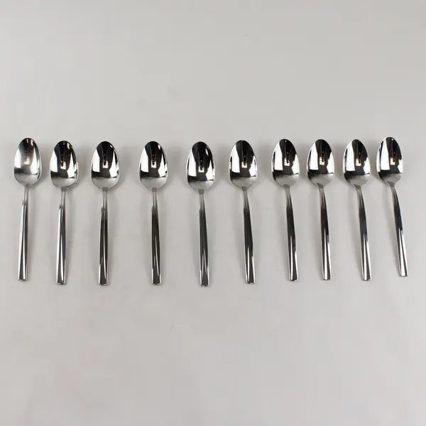 Lot of 10 Argent AGE10 Flatware Stainless Steel Glossy Teaspoons