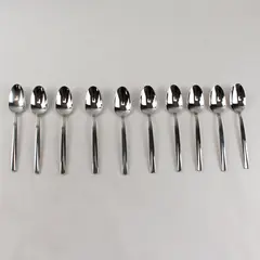 Lot of 10 Argent AGE10 Flatware Stainless Steel Glossy Teaspoons