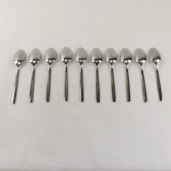 Lot of 10 Argent AGE10 Flatware Stainless Steel Glossy Teaspoons