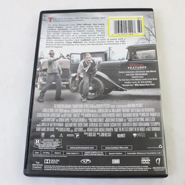 Lawless DVD from 2012 Tom Hardy Shia Labeouf Gary Oldman Guy Pearce